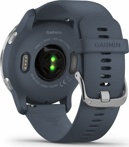 Garmin Venu 2 Stainless Steel 45mm Waterproof Smartwatch with Heart Rate Monitor (Silver / Granite)