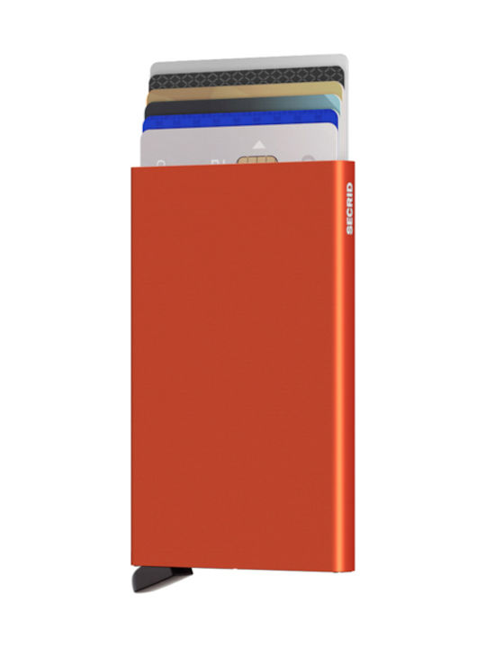 Secrid Cardprotector Ανδρικό Πορτοφόλι Καρτών με RFID και Μηχανισμό Slide Πορτοκαλί