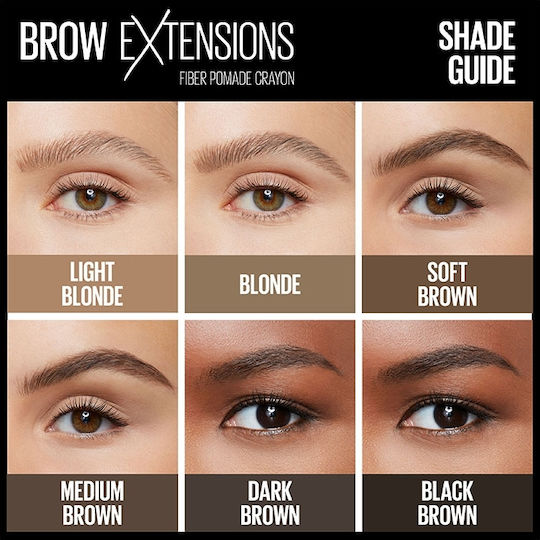 Maybelline Brow Extensions Crayon Pomade για Φρύδια 02 Soft Brown