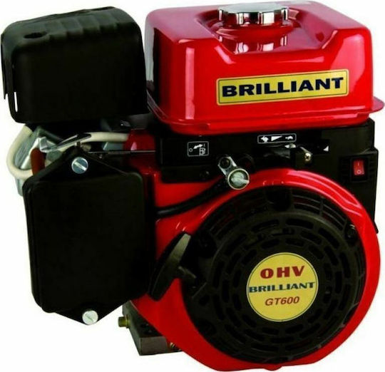 Brilliant GT600 Motor pe benzină Patru timpi 182cc 6hp cu Pană și Demaror (Rezervor 0.6lt)