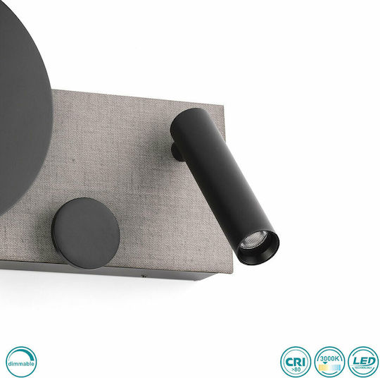 Faro Barcelona Klee Modern Lamp Wall with Integrated LED and Warm White Light Black 27x16cm