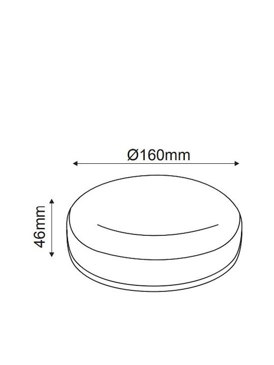 Aca Wall-Mounted Outdoor Ceiling Light LED IP66 12W with Cool White Light