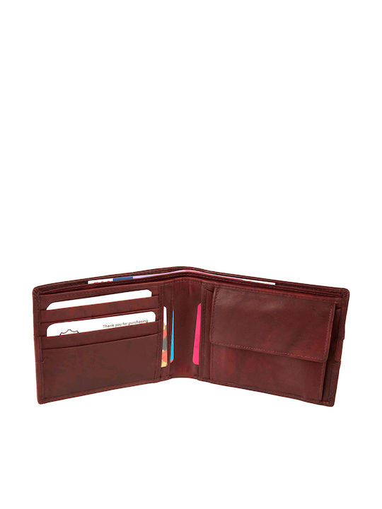 AN Leather Men's Wallet Classic Burgundy