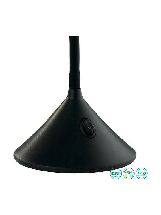 Fan Europe LEDT-Newton-Black LED Office Lamp with Flexible Arm in Black Color