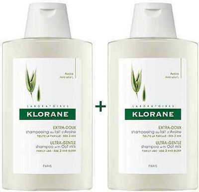 Klorane Oat Milk Shampoos for All Hair Types 2x400ml