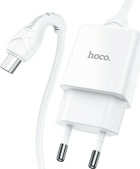 Hoco Φορτιστής με Θύρα USB-A και Καλώδιο micro USB Λευκός (N9 Especial)