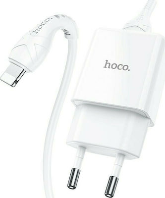 Hoco Φορτιστής με Θύρα USB-A και Καλώδιο Lightning Λευκός (N9 Especial)