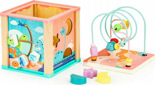 Ecotoys Shape Sorting Toy Educational Children's Cube and Sorting Board with Blocks made of Wood for 18++ Months