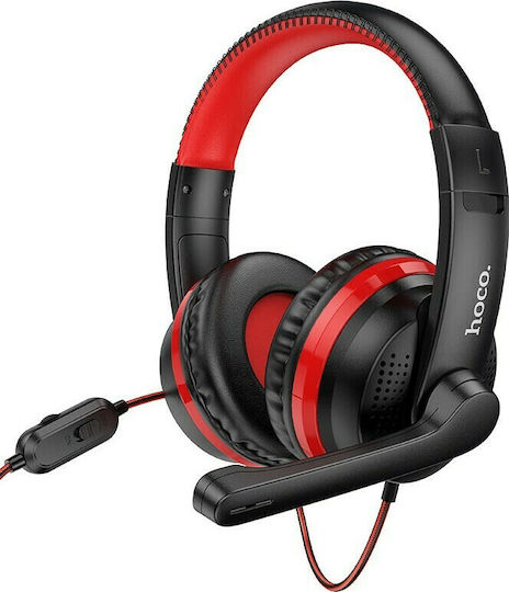 Hoco W103 Over Ear Gaming Headset με σύνδεση 3.5mm Black/Red