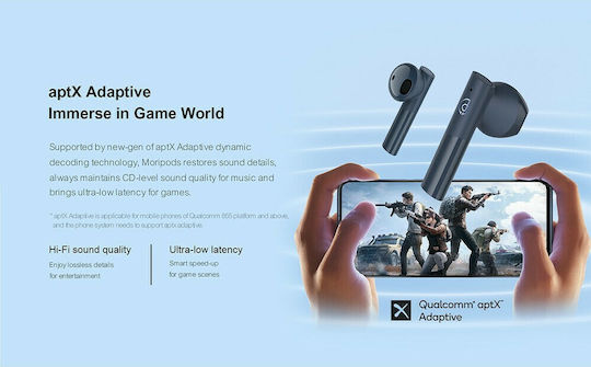 Haylou MoriPods T33 Earbud Bluetooth Handsfree Ακουστικά με Θήκη Φόρτισης Λευκά