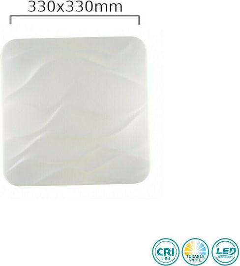 Fan Europe Wave-PL33 Pătrat În aer liber Panou LED cu Bianco reglabil Lumini 33x33cm.