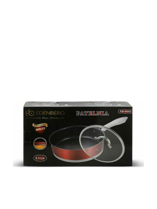 Edenberg Pan With Lid made of Aluminum with Stone Coating Black 24cm
