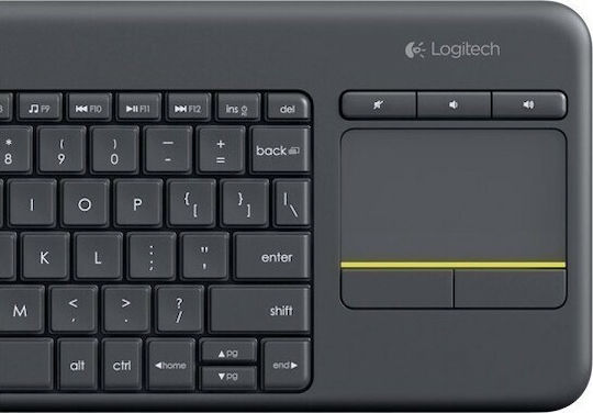 Logitech K400 Plus Wireless Keyboard with Touchpad English UK Black
