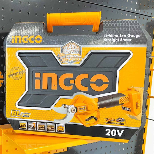 Ingco Ψαλίδι Κλαδέματος Μπαταρίας 20V Solo με Μέγιστη Διάμετρο Κοπής 30mm