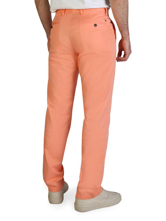 Tommy Hilfiger Ανδρικό Παντελόνι Chino σε Κανονική Εφαρμογή Πορτοκαλί