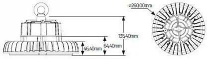 Geyer Φωτιστικό Καμπάνα LED 150W Naturweiß 19500lm mit integrierter LED Schwarz