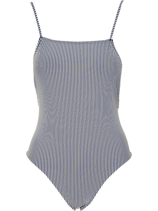 Seersucker Scooped Swimsuit