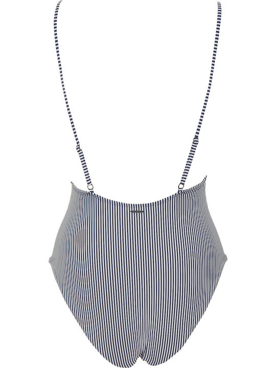 Seersucker Scooped Swimsuit