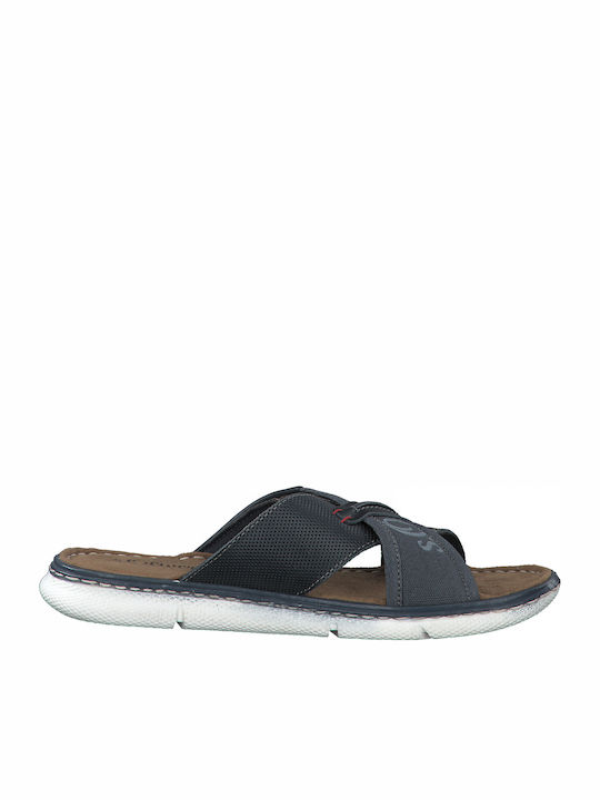 Leder Herrensandalen in Blau Farbe