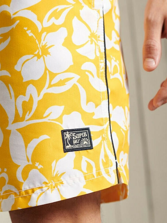 HAWAIIAN Men's Swimwear Shorts Yellow Floral