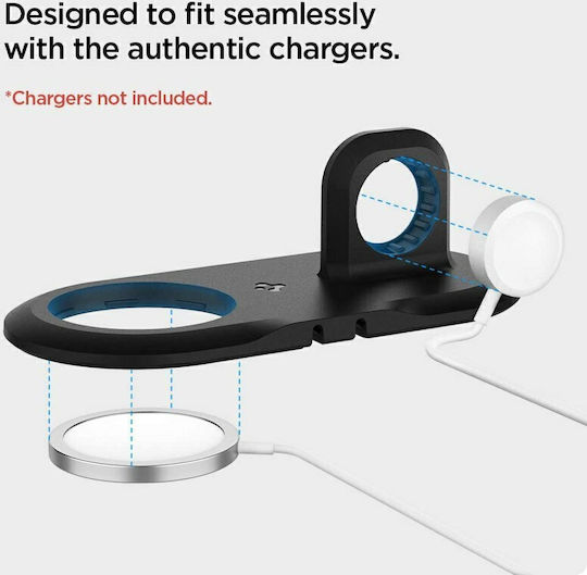 Spigen MagFit Duo Βάση Φόρτισης MagSafe σε Μαύρο χρώμα