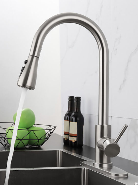 12054 Kitchen Faucet Counter with Shower Brushed Nickel