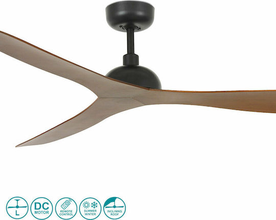 Faro Barcelona Gotland M Ceiling Fan 132cm Black/Walnut