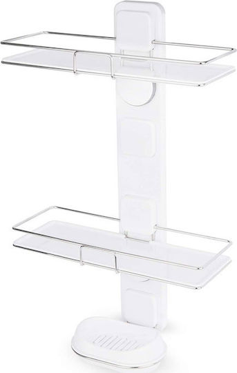 Alpina Appliances An der Wand montiert Badezimmerregal Inox mit 3 Regalböden 30x12.5x51cm Weiß