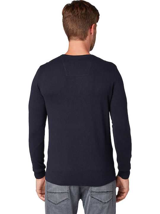 Tom Tailor Basic Crew Men's Long Sleeve Sweater Navy Melange