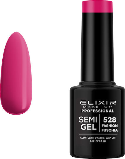 Elixir Semi Gel Ημιμόνιμο Βερνίκι Νυχιών 528 Fashion Fushia 5ml