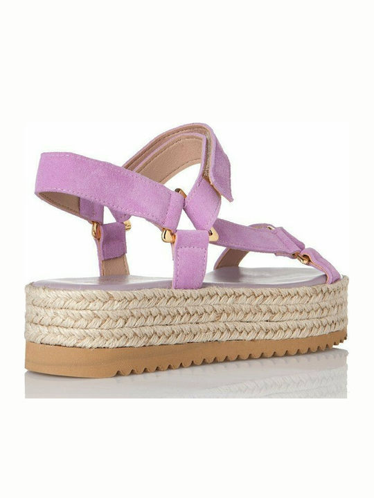 Flache Sandalen für Damen Flatforms in Lila Farbe
