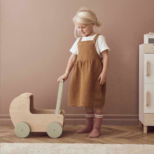 Kids Concept Cărucior Pentru Păpuși Din Lemn Pentru 3+ Ani 50.5 Cm