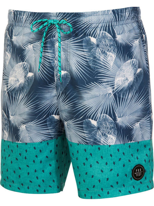 Almond Beachshort Men's Swimwear Bermuda Blue with Patterns