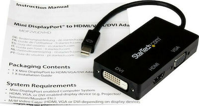 StarTech Converter DisplayPort male to DVI-D / HDMI / VGA female (MDP2VGDVHD)