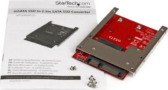 StarTech mSATA SSD auf 2.5in SATA Adapter Rot (SAT32MSAT257)