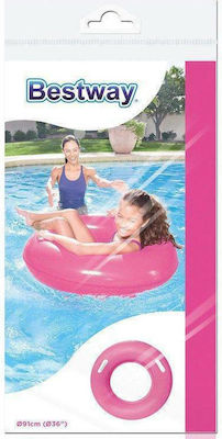 Bestway Kids' Swim Ring with Handles and Diameter 91cm. from 3 Years Old Fuchsia