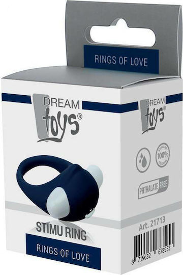 Dream Toys Rings Of Love Stimulating Cock Ring No 1 Вибриращ Пръстен Петел Син