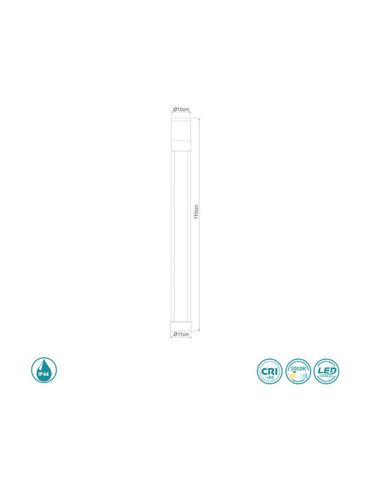 Globo Lighting Nexa Post Mic LED Pentru Exterior 12W Cu Alb Cald IP44 Negru