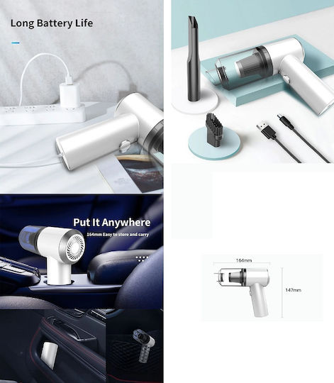JB-868 Car Handheld Vacuum Rechargeable 7.4V 120W White