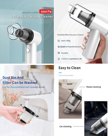 JB-868 Car Handheld Vacuum Rechargeable 7.4V 120W White