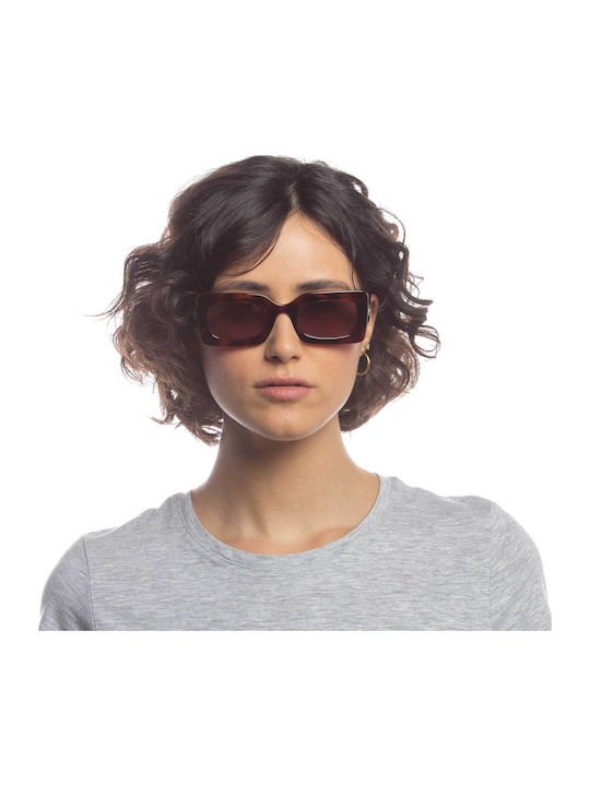 Le Specs Oh Damn! Unisex Sunglasses with Brown Plastic Frame LSP2102358