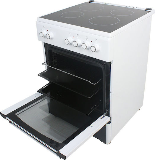 Muhler Aragaz 64lt cu Plite Ceramice L60cm. White