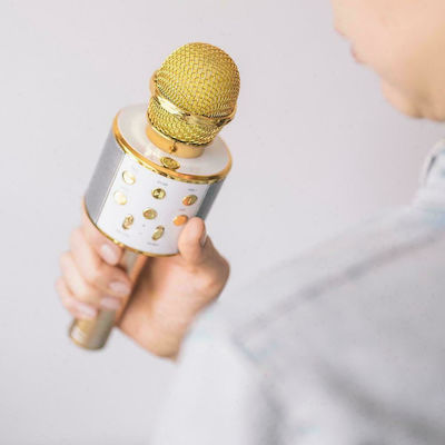 Forever Wireless Karaoke Microphone BMS-300 in Gold Color