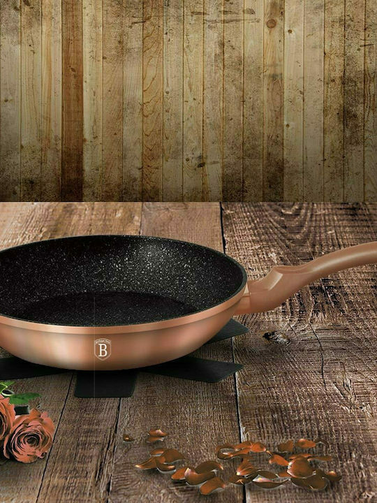 Berlinger Haus Metallic Line Set De Tigăi Din Aluminiu Rose Gold Collection Cu Acoperire Interioară Din Piatră 3 Vase