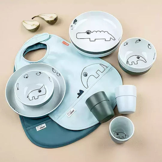 Done by Deer Baby Food Bowl Bowl Friends made of Melamine Blue 3pcs