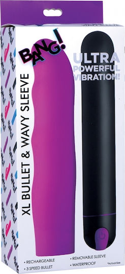 XR Bang XL Bullet & Wavy Sleeve Klassisch Vibrator 24cm Lila