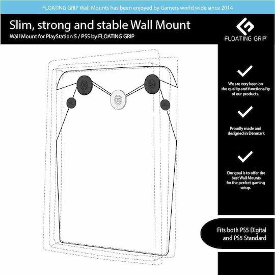 Floating Grip Wall Mount PS5 Μαύρο