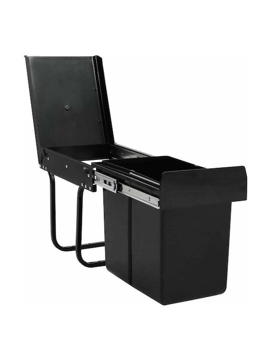 vidaXL Coș De Gunoi Soft Close Pentru Dulap Din Plastic Negru 20lt