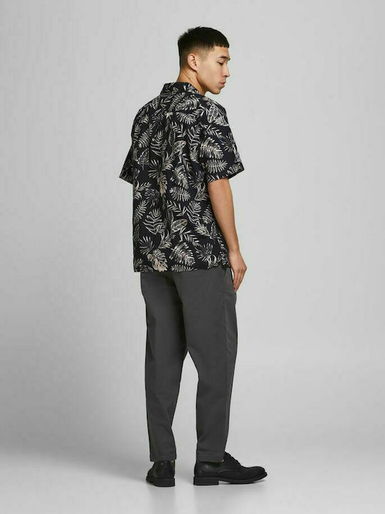 Jack & Jones Herrenhemd Kurzärmelig Baumwolle Blumen Peach Whip