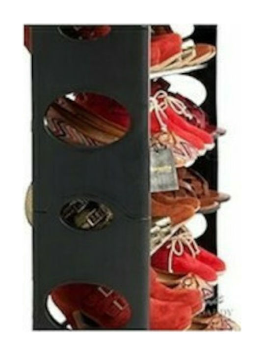 Plastik Schuhschrank mit 8 Regalen Schwarz L64.5xW18xH156cm
